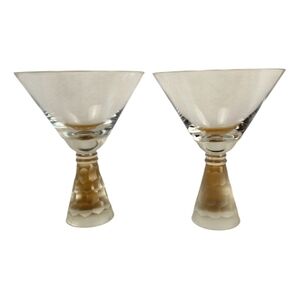 Artland Prescott Honeycomb stem Clear Martini Glasses, set of 2​​​​